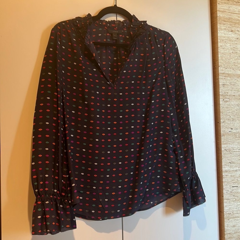 Jcrew Blouse with ruffle sleeves